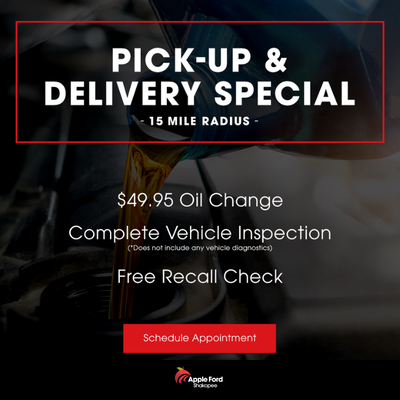 Pick up & Delivery Oil Change Special!