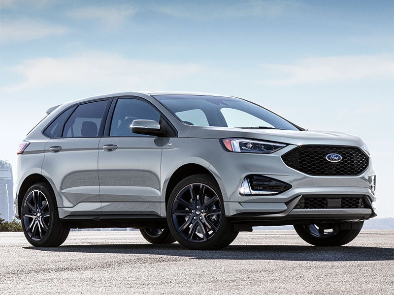 Silver 2021 Ford Edge front view